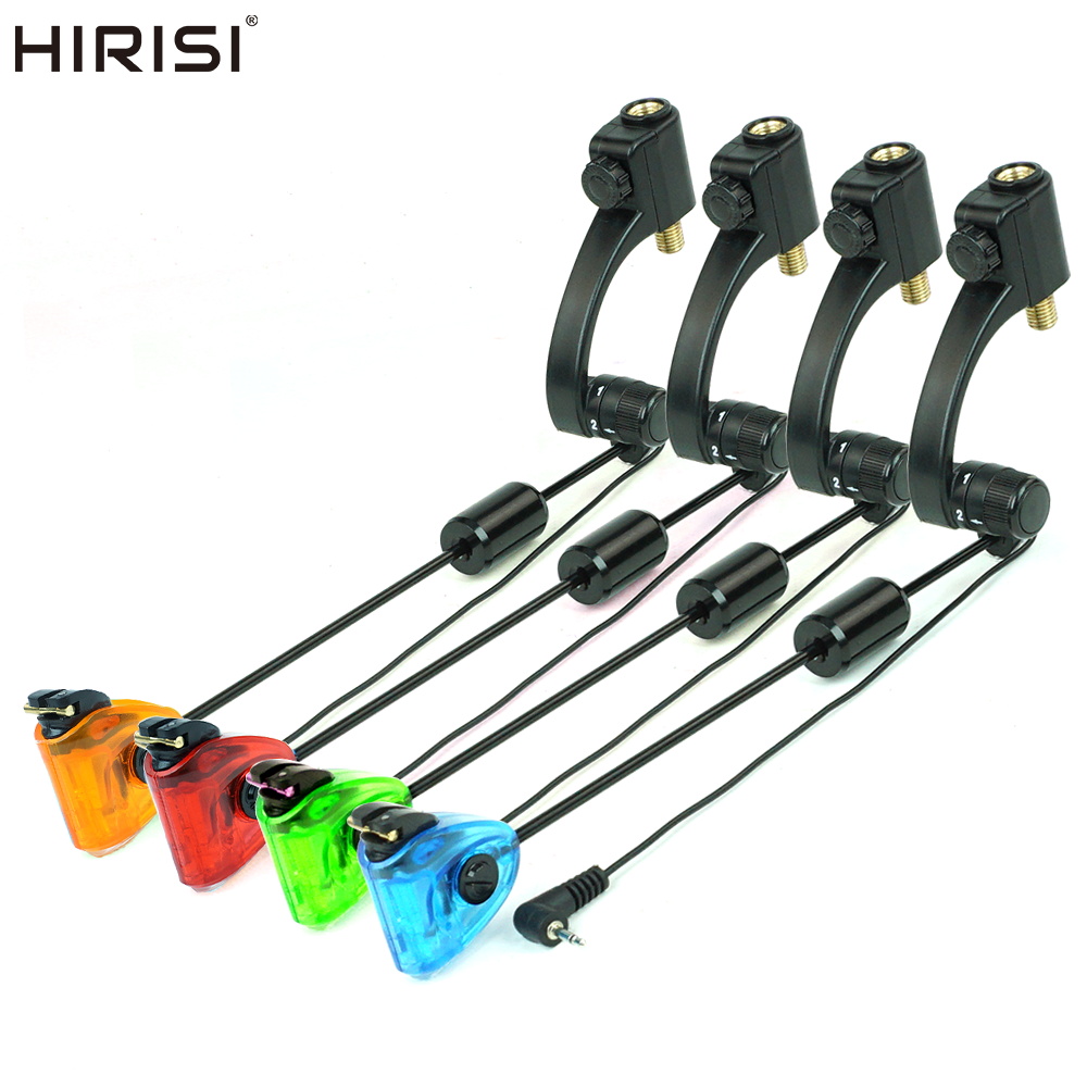 Bite Indicator - Hirisi B2045 Karpfenangel-Swinger mit 4-Farben-LED-Beleuchtung, Bissanzeiger,