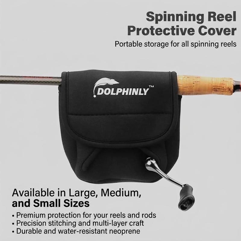 Shimano Reel Stradic - Stoßfeste Neopren-Spinnrollenabdeckung, Doppelgriff-Angelrollentasche für Shimano Stella,