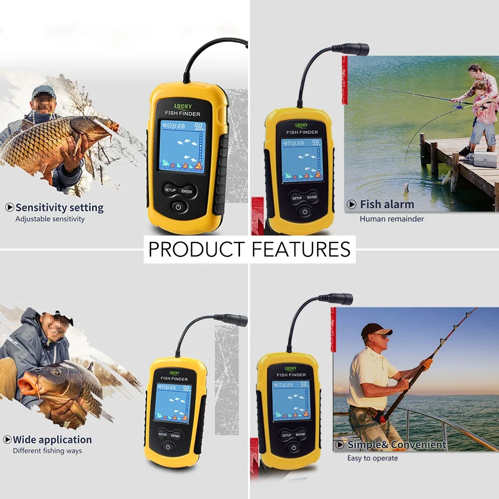 Lucky LCD-Farbbildschirm, trag – Fishing Depth Finder Bewertung und Preis